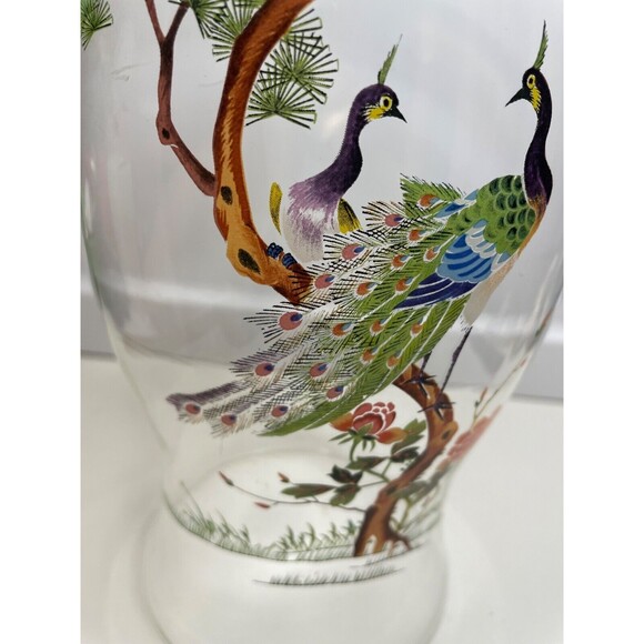 large vtg clear Glass Hurricane Candle Holder / Chimney / Shade / Globe peacock - Picture 4 of 7